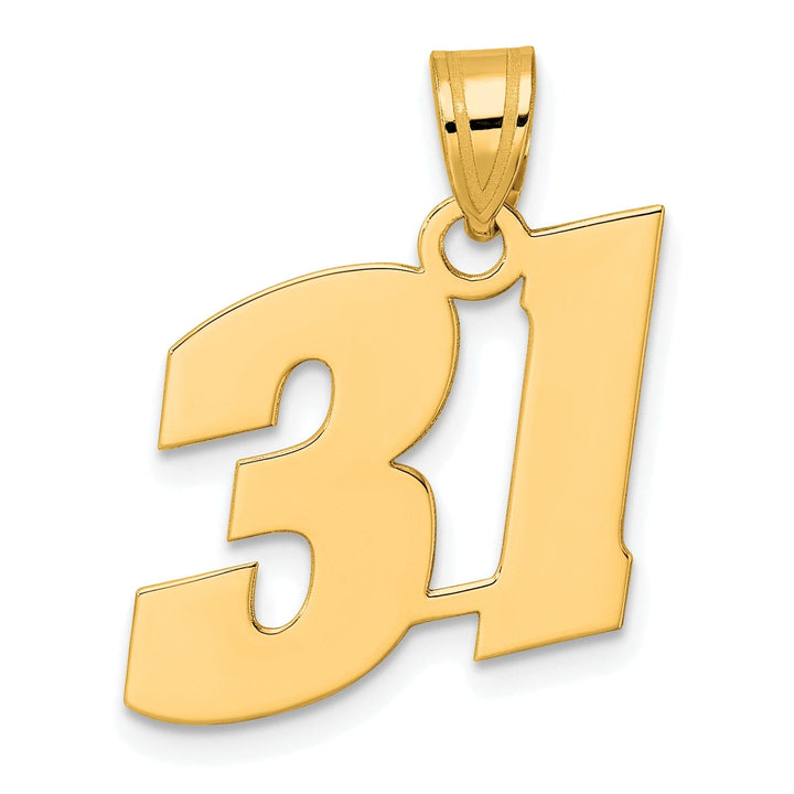Lovely Rita's Pendants & Charms 14k Yellow Gold Polished Finish Block Script Design Number 31 Charm Pendant