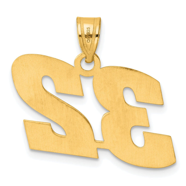 Lovely Rita's Pendants & Charms 14k Yellow Gold Polished Finish Block Script Design Number 32 Charm Pendant
