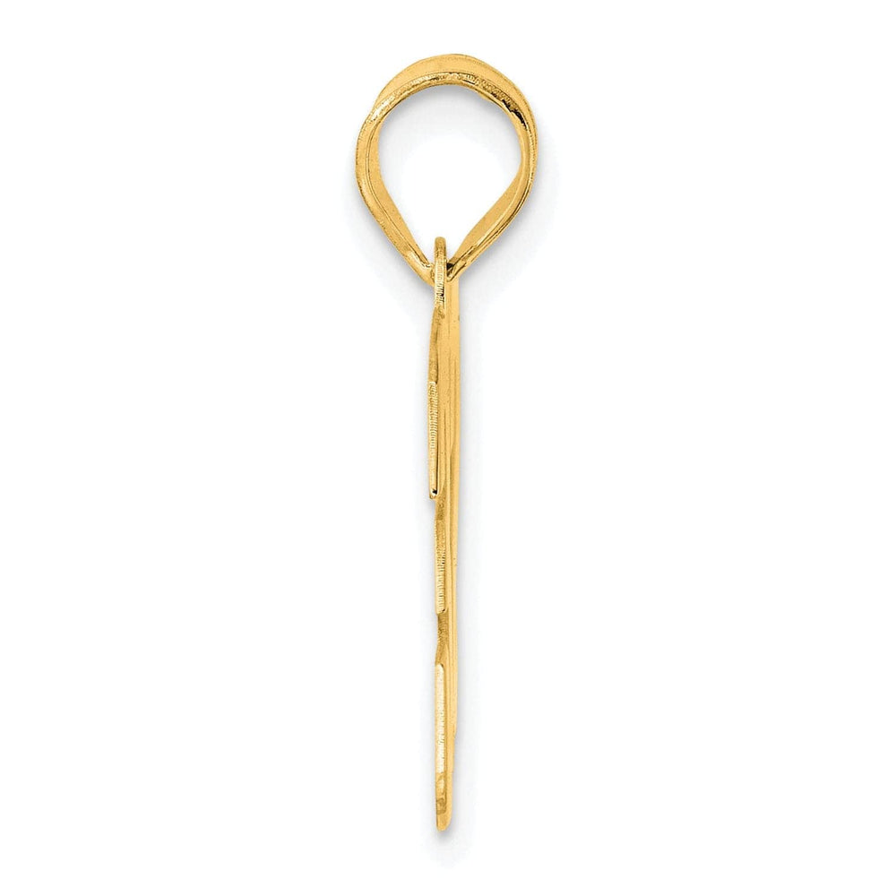 Lovely Rita's Pendants & Charms 14k Yellow Gold Polished Finish Block Script Design Number 32 Charm Pendant