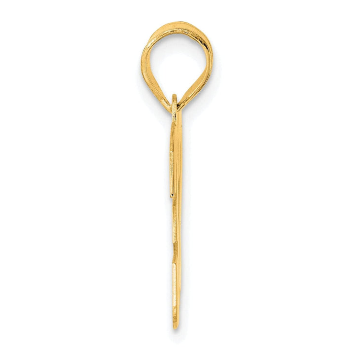 Lovely Rita's Pendants & Charms 14k Yellow Gold Polished Finish Block Script Design Number 32 Charm Pendant