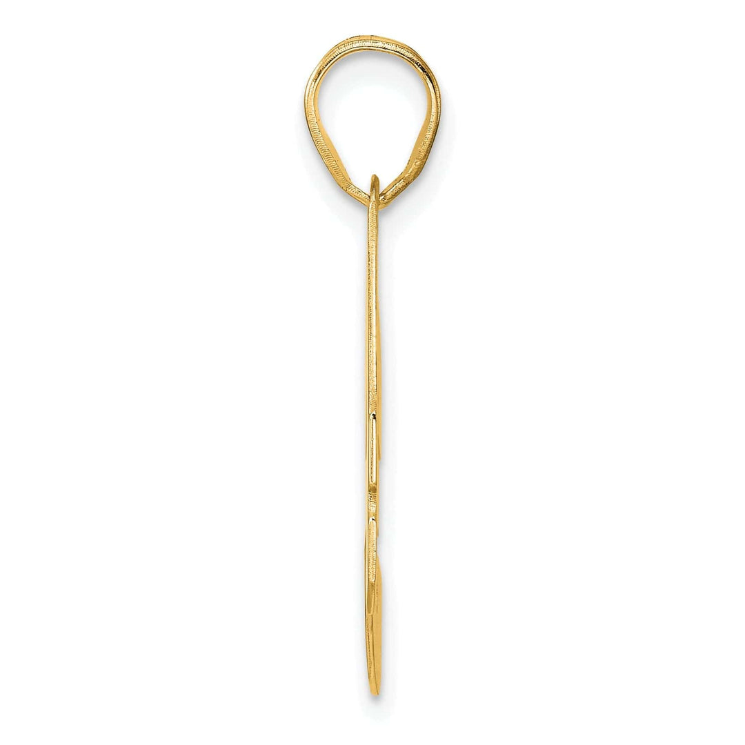 Lovely Rita's Pendants & Charms 14k Yellow Gold Polished Finish Block Script Design Number 34 Charm Pendant