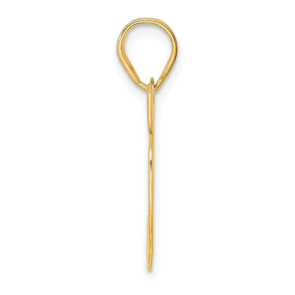 Lovely Rita's Pendants & Charms 14k Yellow Gold Polished Finish Block Script Design Number 36 Charm Pendant