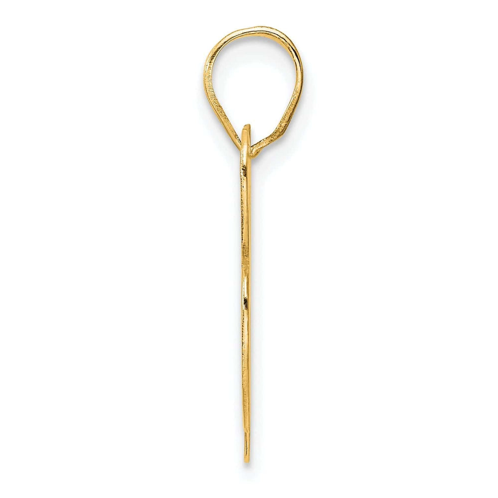 Lovely Rita's Pendants & Charms 14k Yellow Gold Polished Finish Block Script Design Number 38 Charm Pendant