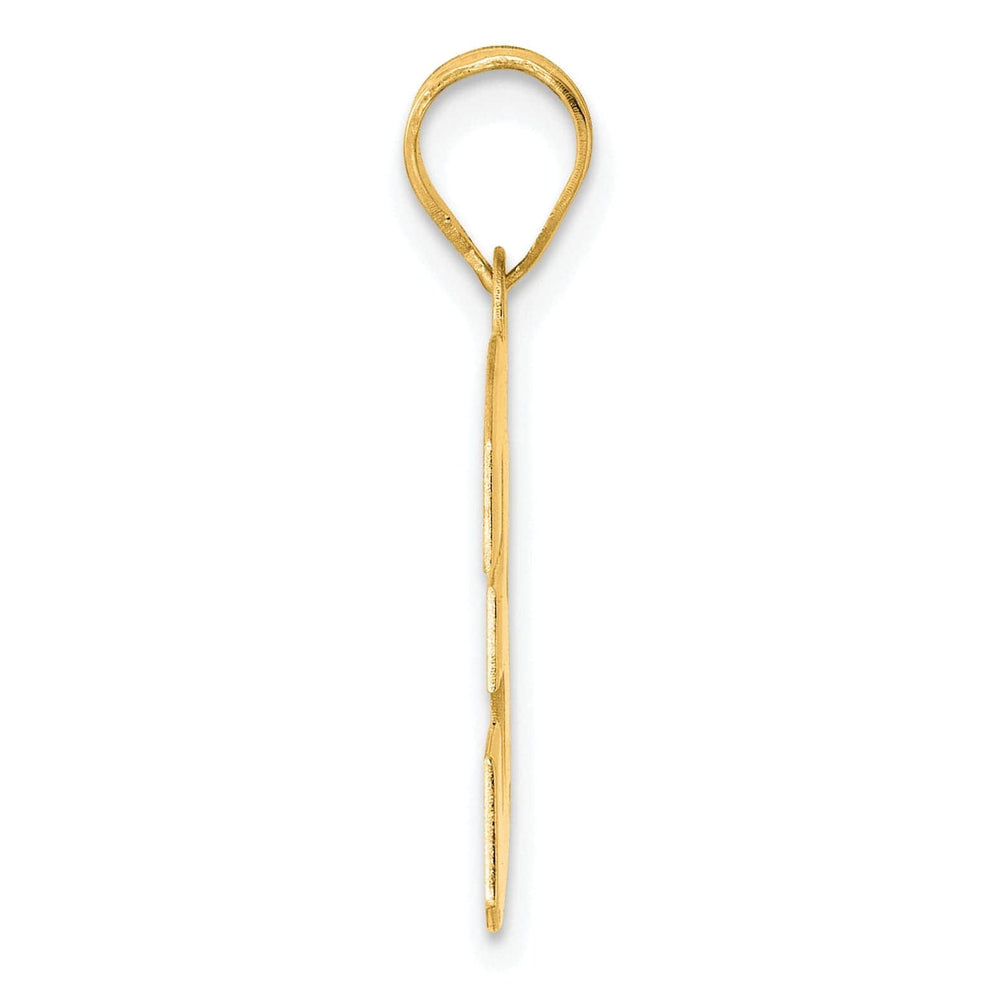 Lovely Rita's Pendants & Charms 14k Yellow Gold Polished Finish Block Script Design Number 39 Charm Pendant