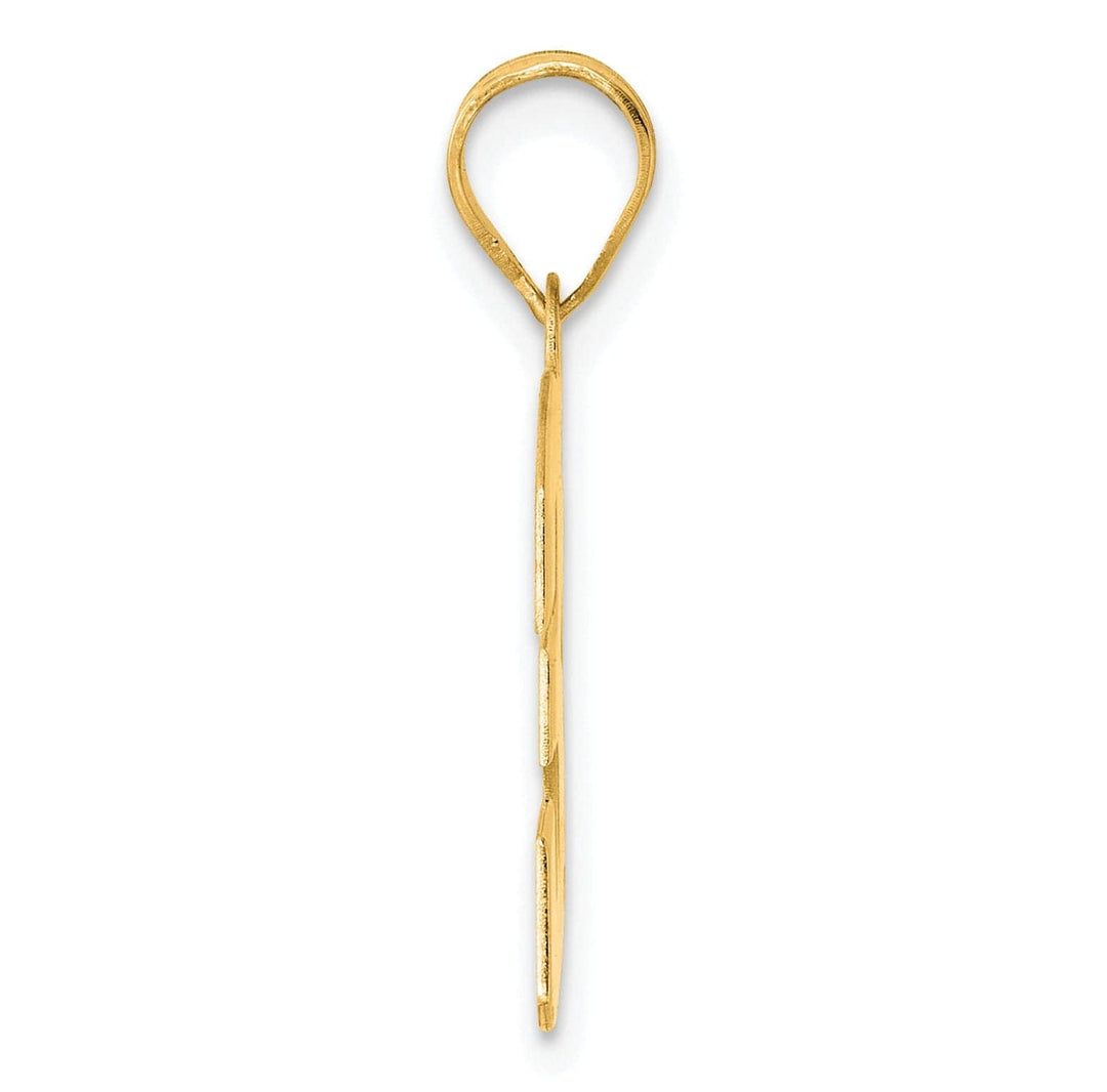 Lovely Rita's Pendants & Charms 14k Yellow Gold Polished Finish Block Script Design Number 39 Charm Pendant