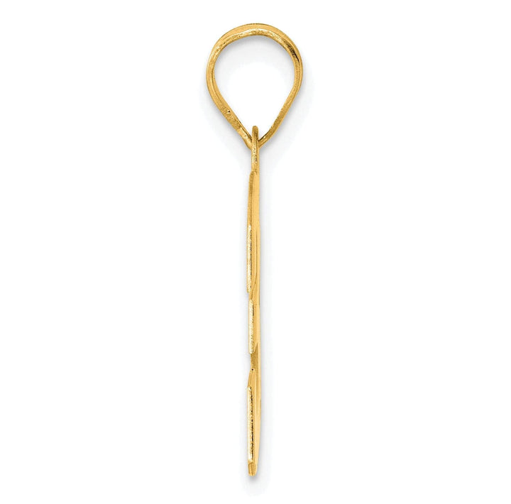 Lovely Rita's Pendants & Charms 14k Yellow Gold Polished Finish Block Script Design Number 39 Charm Pendant