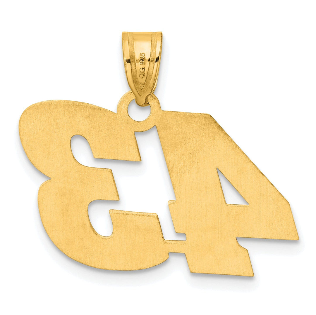 Lovely Rita's Pendants & Charms 14k Yellow Gold Polished Finish Block Script Design Number 43 Charm Pendant