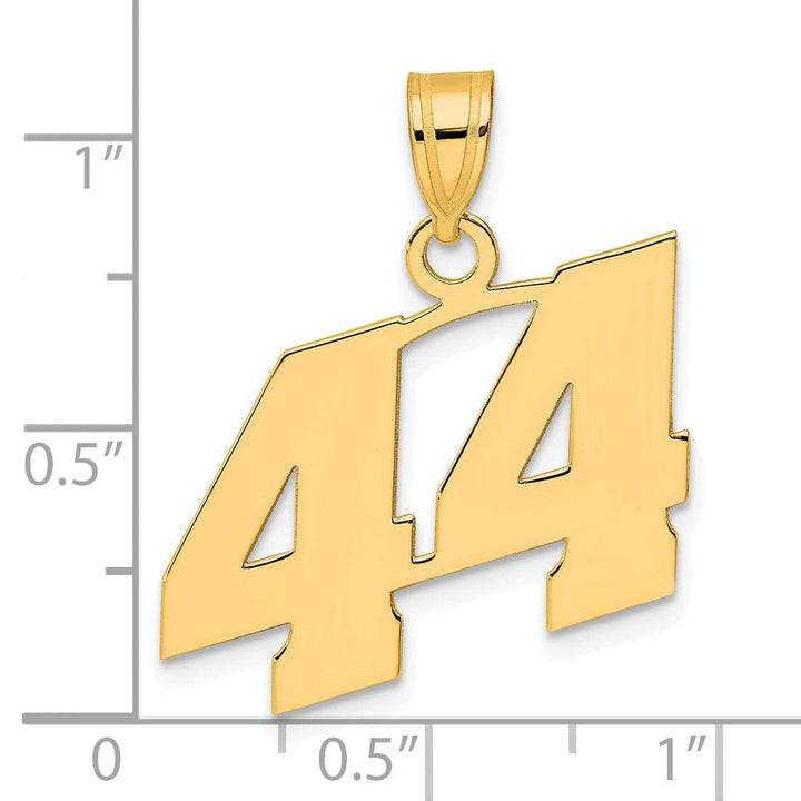 Lovely Rita's Pendants & Charms 14k Yellow Gold Polished Finish Block Script Design Number 44 Charm Pendant