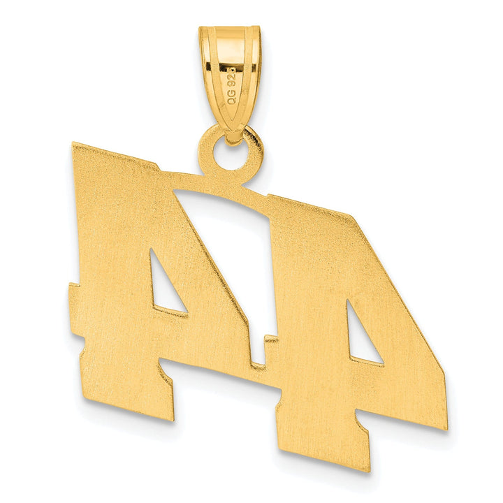 Lovely Rita's Pendants & Charms 14k Yellow Gold Polished Finish Block Script Design Number 44 Charm Pendant