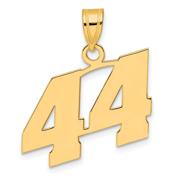 Lovely Rita's Pendants & Charms 14k Yellow Gold Polished Finish Block Script Design Number 44 Charm Pendant