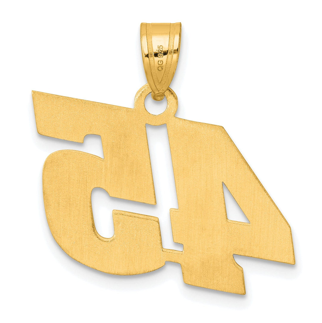 Lovely Rita's Pendants & Charms 14k Yellow Gold Polished Finish Block Script Design Number 45 Charm Pendant