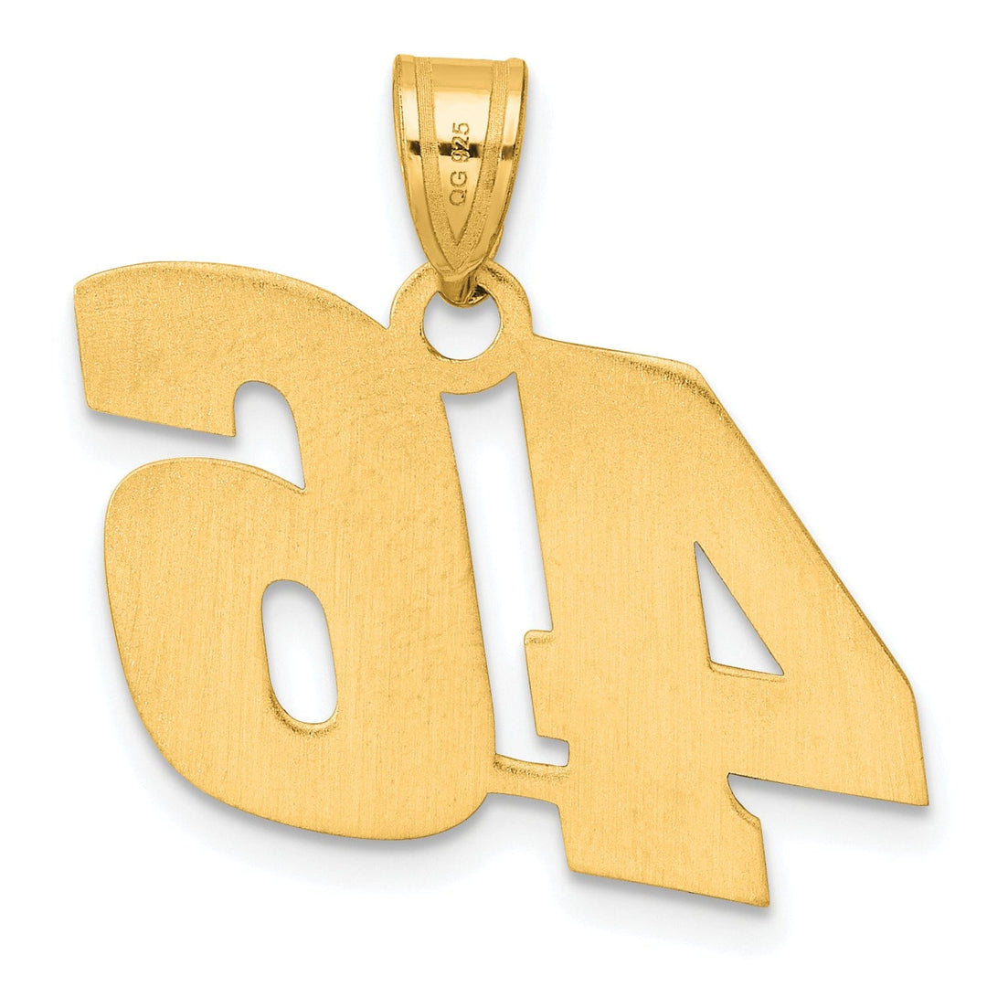 Lovely Rita's Pendants & Charms 14k Yellow Gold Polished Finish Block Script Design Number 46 Charm Pendant