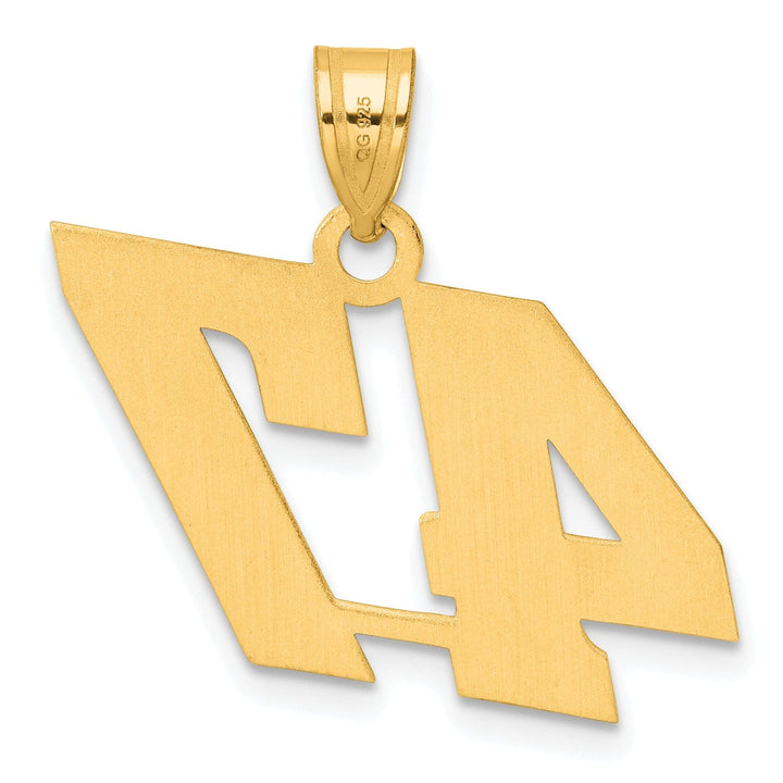 Lovely Rita's Pendants & Charms 14k Yellow Gold Polished Finish Block Script Design Number 47 Charm Pendant