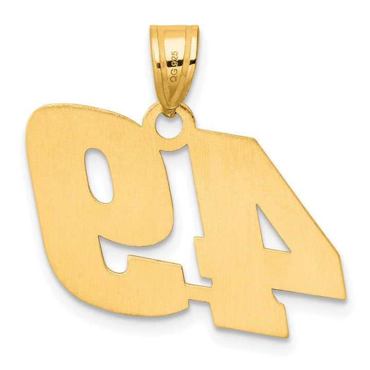 Lovely Rita's Pendants & Charms 14k Yellow Gold Polished Finish Block Script Design Number 49 Charm Pendant