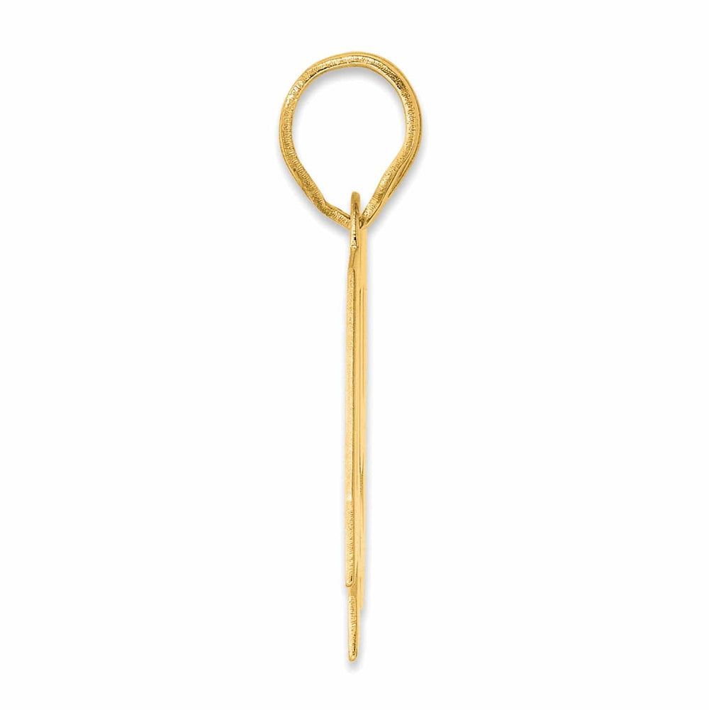 Lovely Rita's Pendants & Charms 14k Yellow Gold Polished Finish Block Script Design Number 49 Charm Pendant