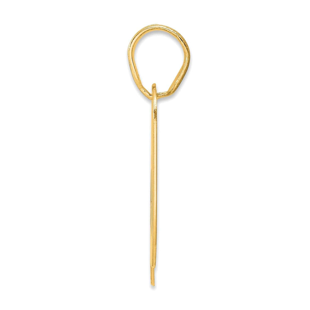 Lovely Rita's Pendants & Charms 14k Yellow Gold Polished Finish Block Script Design Number 50 Charm Pendant