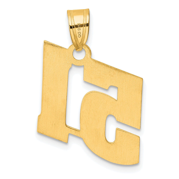 Lovely Rita's Pendants & Charms 14k Yellow Gold Polished Finish Block Script Design Number 51 Charm Pendant