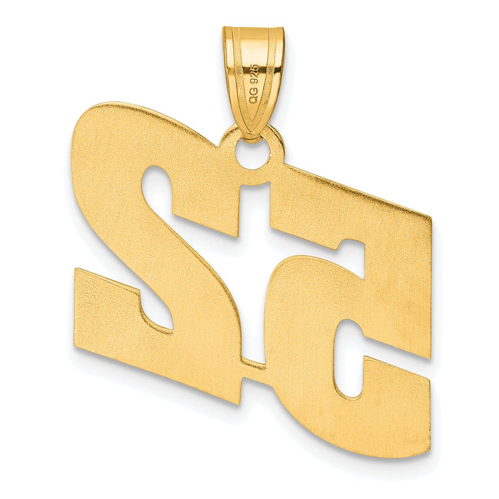 Lovely Rita's Pendants & Charms 14k Yellow Gold Polished Finish Block Script Design Number 52 Charm Pendant