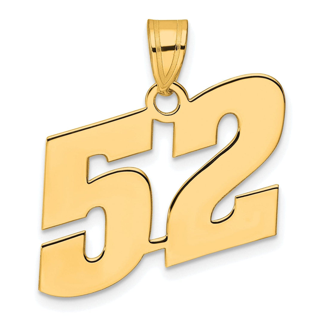 Lovely Rita's Pendants & Charms 14k Yellow Gold Polished Finish Block Script Design Number 52 Charm Pendant