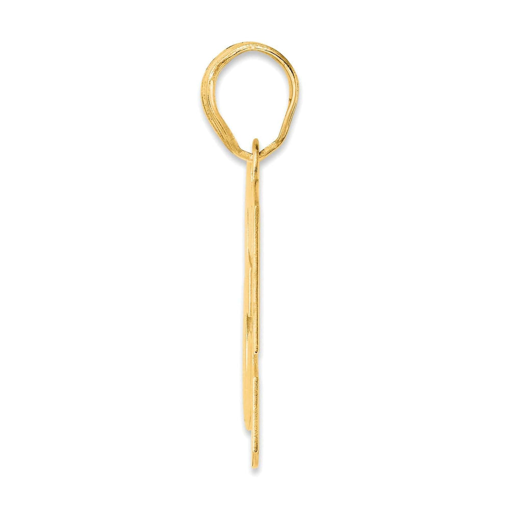 Lovely Rita's Pendants & Charms 14k Yellow Gold Polished Finish Block Script Design Number 53 Charm Pendant