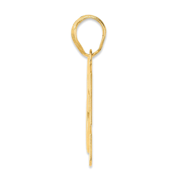 Lovely Rita's Pendants & Charms 14k Yellow Gold Polished Finish Block Script Design Number 53 Charm Pendant