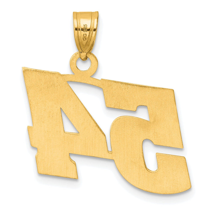 Lovely Rita's Pendants & Charms 14k Yellow Gold Polished Finish Block Script Design Number 54 Charm Pendant