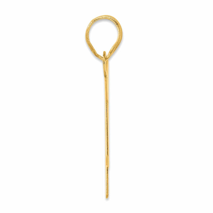 Lovely Rita's Pendants & Charms 14k Yellow Gold Polished Finish Block Script Design Number 54 Charm Pendant