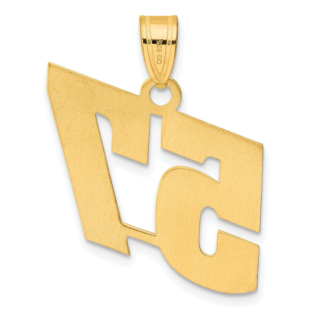 Lovely Rita's Pendants & Charms 14k Yellow Gold Polished Finish Block Script Design Number 57 Charm Pendant