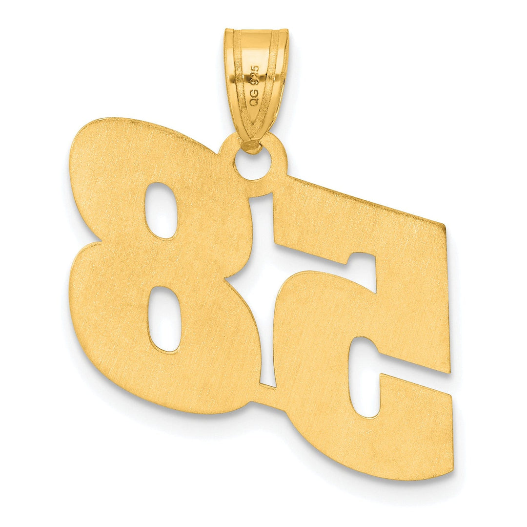 Lovely Rita's Pendants & Charms 14k Yellow Gold Polished Finish Block Script Design Number 58 Charm Pendant