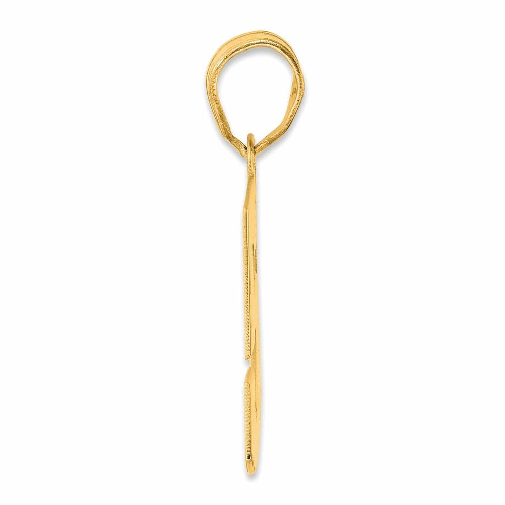 Lovely Rita's Pendants & Charms 14k Yellow Gold Polished Finish Block Script Design Number 58 Charm Pendant