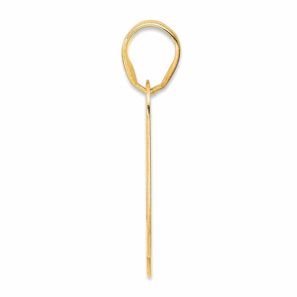 Lovely Rita's Pendants & Charms 14k Yellow Gold Polished Finish Block Script Design Number 59 Charm Pendant