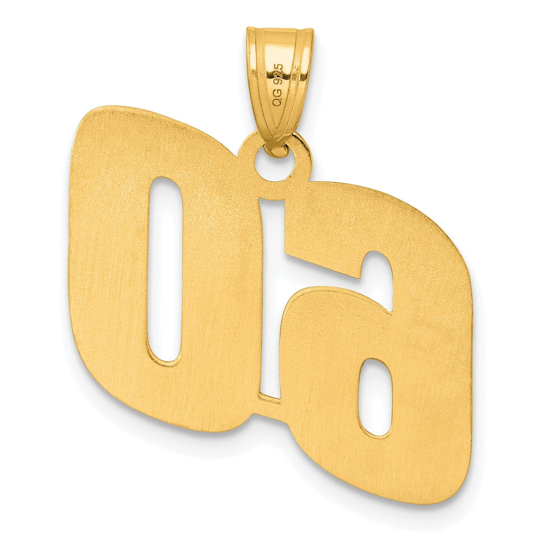 Lovely Rita's Pendants & Charms 14k Yellow Gold Polished Finish Block Script Design Number 60 Charm Pendant