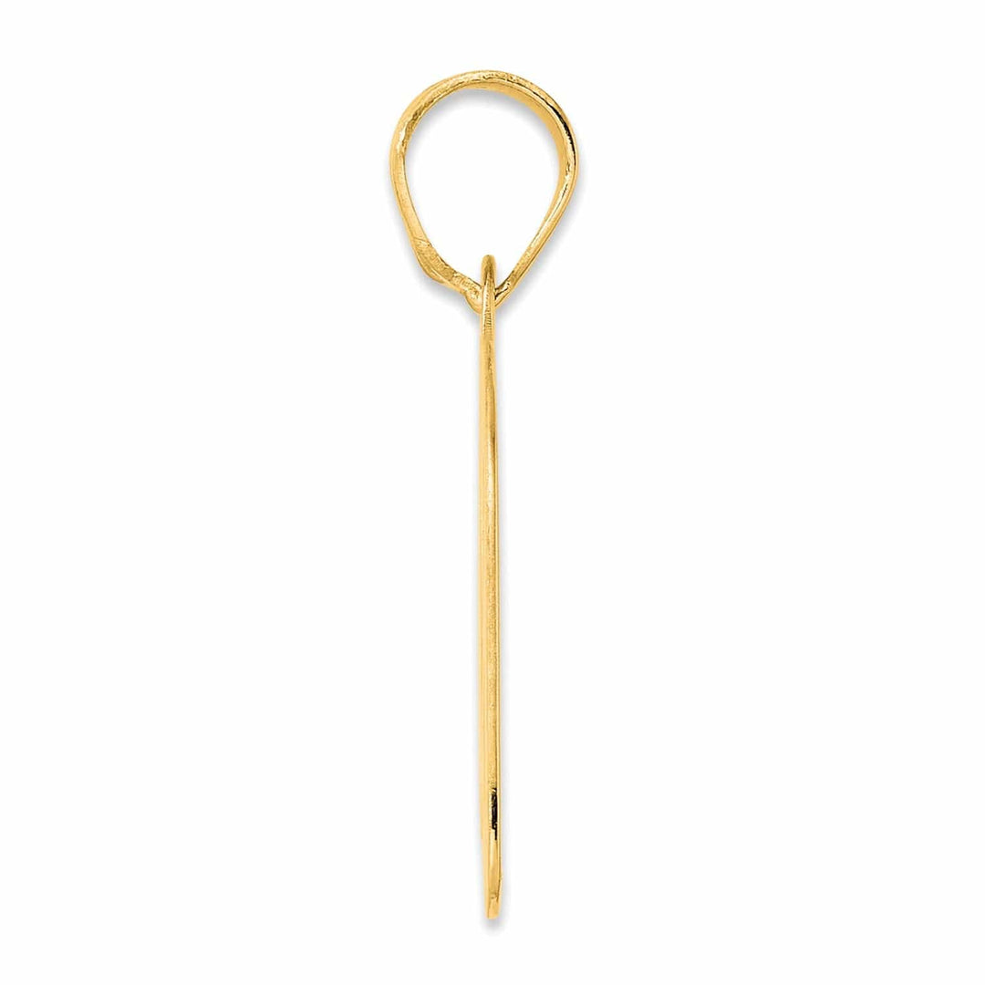 Lovely Rita's Pendants & Charms 14k Yellow Gold Polished Finish Block Script Design Number 60 Charm Pendant