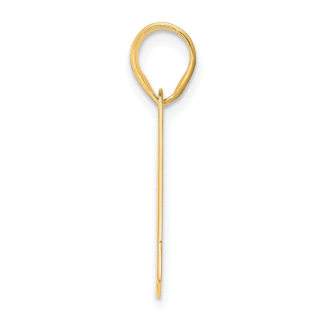 Lovely Rita's Pendants & Charms 14k Yellow Gold Polished Finish Block Script Design Number 61 Charm Pendant