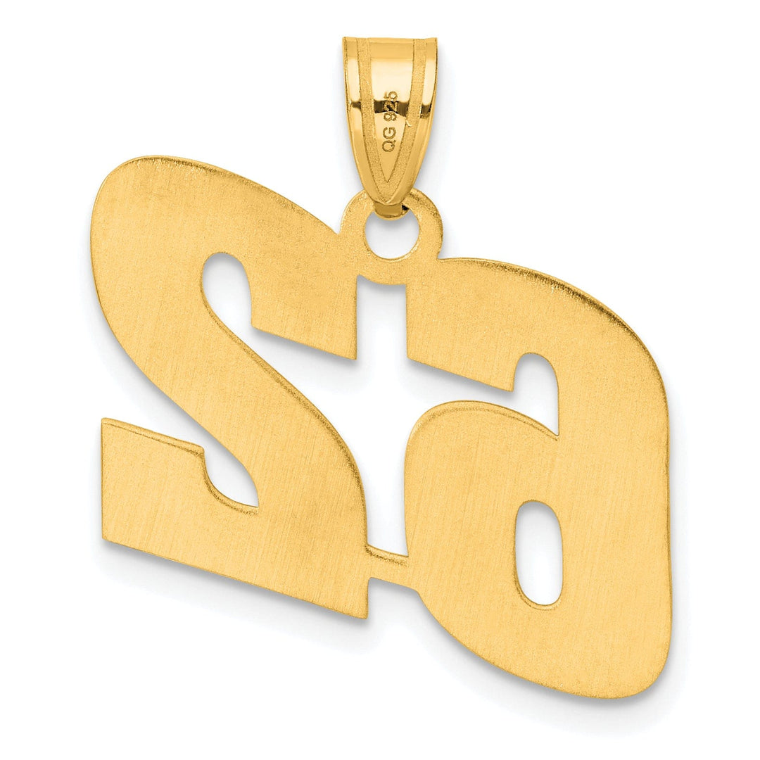 Lovely Rita's Pendants & Charms 14k Yellow Gold Polished Finish Block Script Design Number 62 Charm Pendant