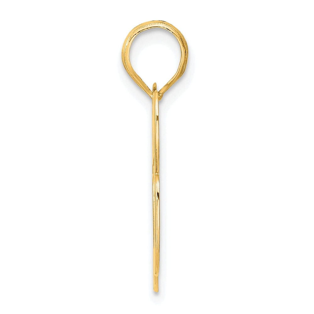 Lovely Rita's Pendants & Charms 14k Yellow Gold Polished Finish Block Script Design Number 63 Charm Pendant