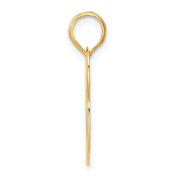 Lovely Rita's Pendants & Charms 14k Yellow Gold Polished Finish Block Script Design Number 63 Charm Pendant