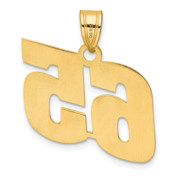 Lovely Rita's Pendants & Charms 14k Yellow Gold Polished Finish Block Script Design Number 65 Charm Pendant