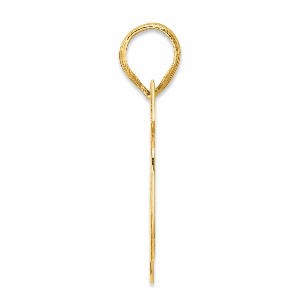 Lovely Rita's Pendants & Charms 14k Yellow Gold Polished Finish Block Script Design Number 65 Charm Pendant