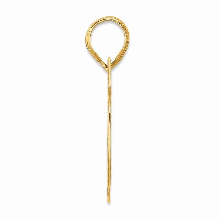 Lovely Rita's Pendants & Charms 14k Yellow Gold Polished Finish Block Script Design Number 65 Charm Pendant