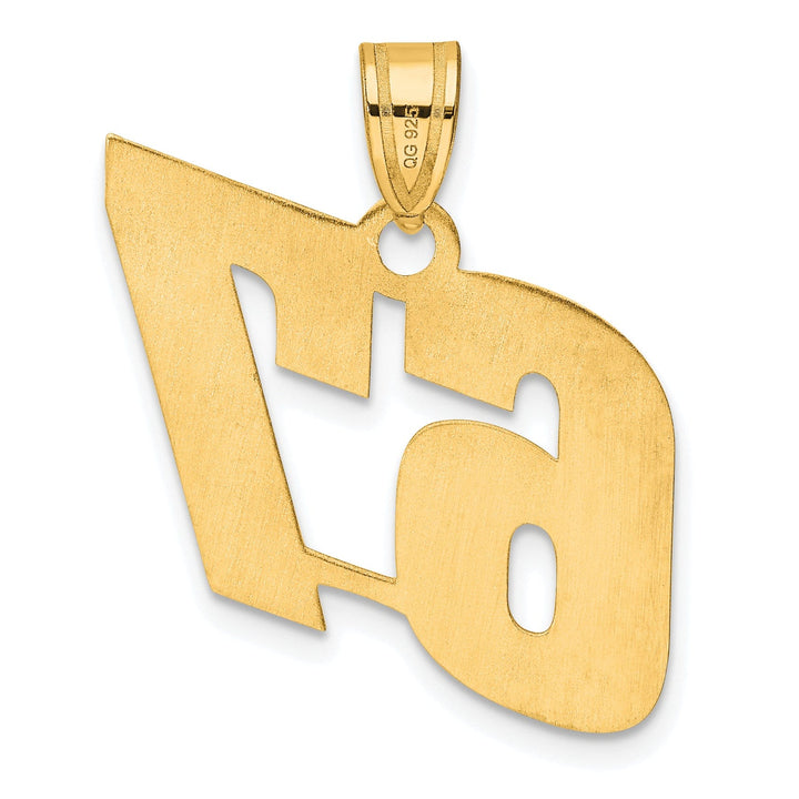 Lovely Rita's Pendants & Charms 14k Yellow Gold Polished Finish Block Script Design Number 67 Charm Pendant