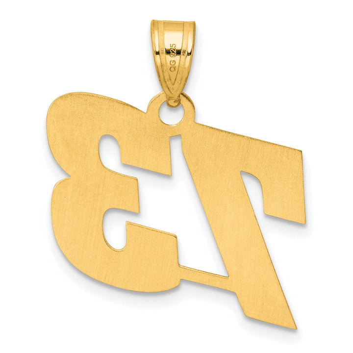 Lovely Rita's Pendants & Charms 14k Yellow Gold Polished Finish Block Script Design Number 73 Charm Pendant