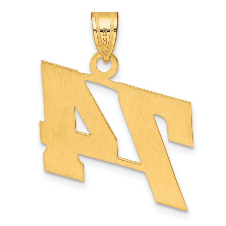 Lovely Rita's Pendants & Charms 14k Yellow Gold Polished Finish Block Script Design Number 74 Charm Pendant