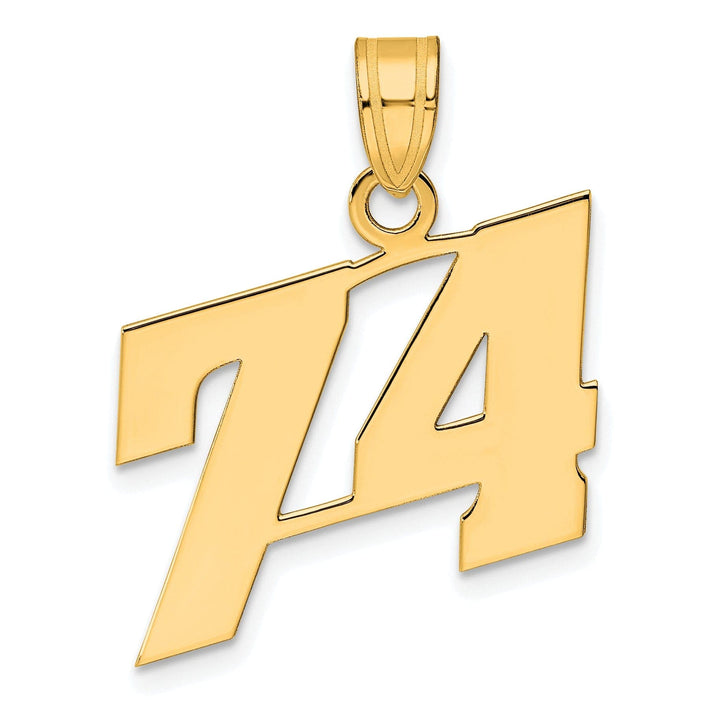Lovely Rita's Pendants & Charms 14k Yellow Gold Polished Finish Block Script Design Number 74 Charm Pendant