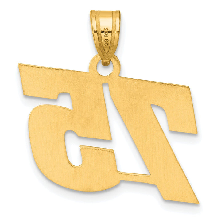 Lovely Rita's Pendants & Charms 14k Yellow Gold Polished Finish Block Script Design Number 75 Charm Pendant