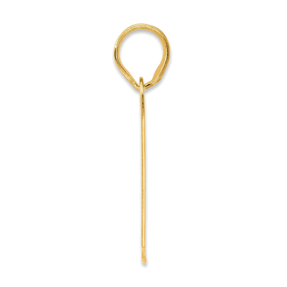 Lovely Rita's Pendants & Charms 14k Yellow Gold Polished Finish Block Script Design Number 77 Charm Pendant