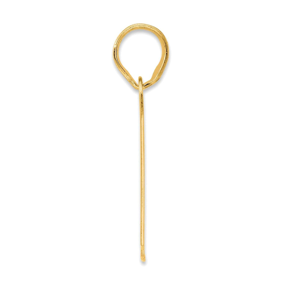 Lovely Rita's Pendants & Charms 14k Yellow Gold Polished Finish Block Script Design Number 77 Charm Pendant