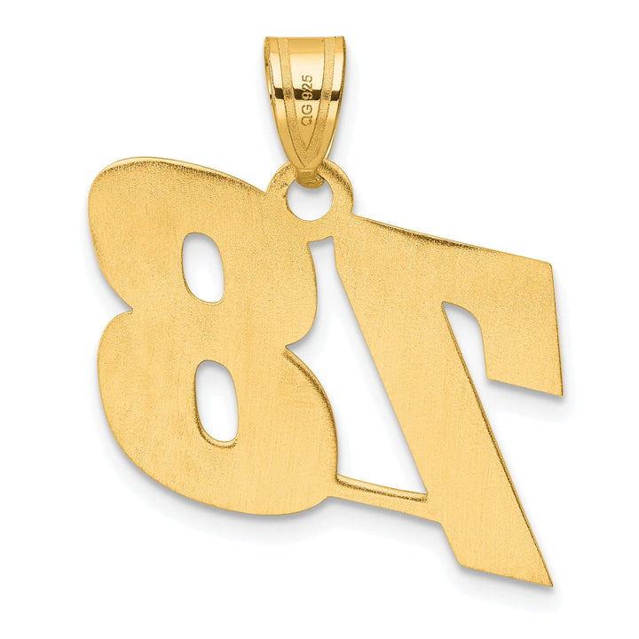 Lovely Rita's Pendants & Charms 14k Yellow Gold Polished Finish Block Script Design Number 78 Charm Pendant