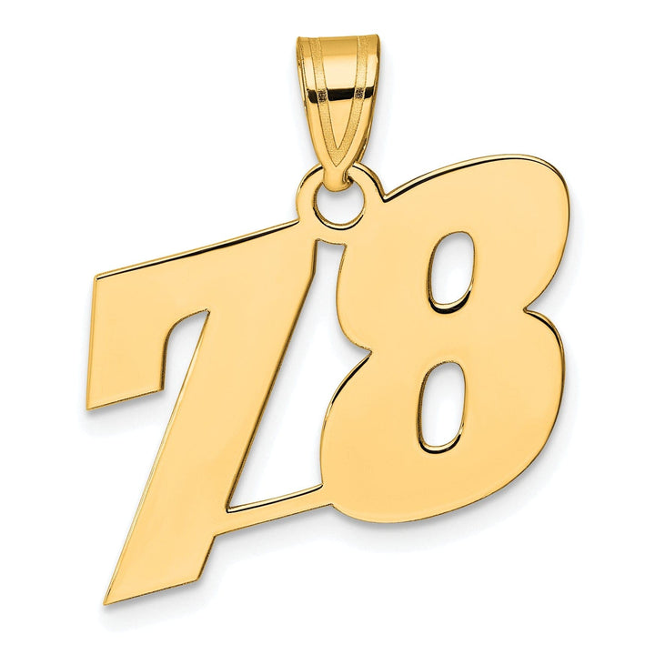 Lovely Rita's Pendants & Charms 14k Yellow Gold Polished Finish Block Script Design Number 78 Charm Pendant