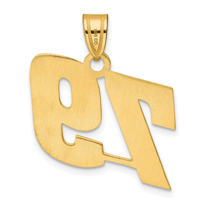 Lovely Rita's Pendants & Charms 14k Yellow Gold Polished Finish Block Script Design Number 79 Charm Pendant